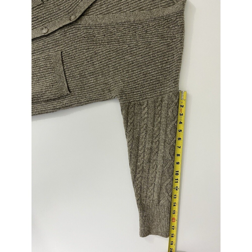 Abercrombie Fitch Cardigan Sweater Women’s M Brown Knit Cable Light Academia - Picture 5 of 9